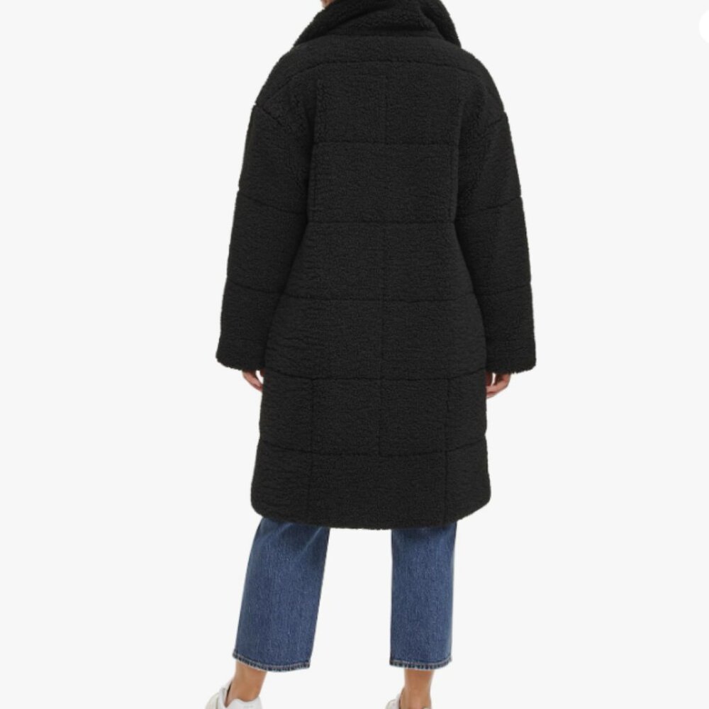 Levi's Long Length Patchwork Quilted Teddy Coat |… - image 2